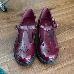PLAE Kids Maroon T-Strap Dress Shoes